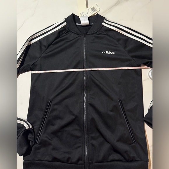 Adidas Womens Black Track Jacket Size M Dazzle DZ7657 NEW top Tricot full zip - Picture 6 of 8